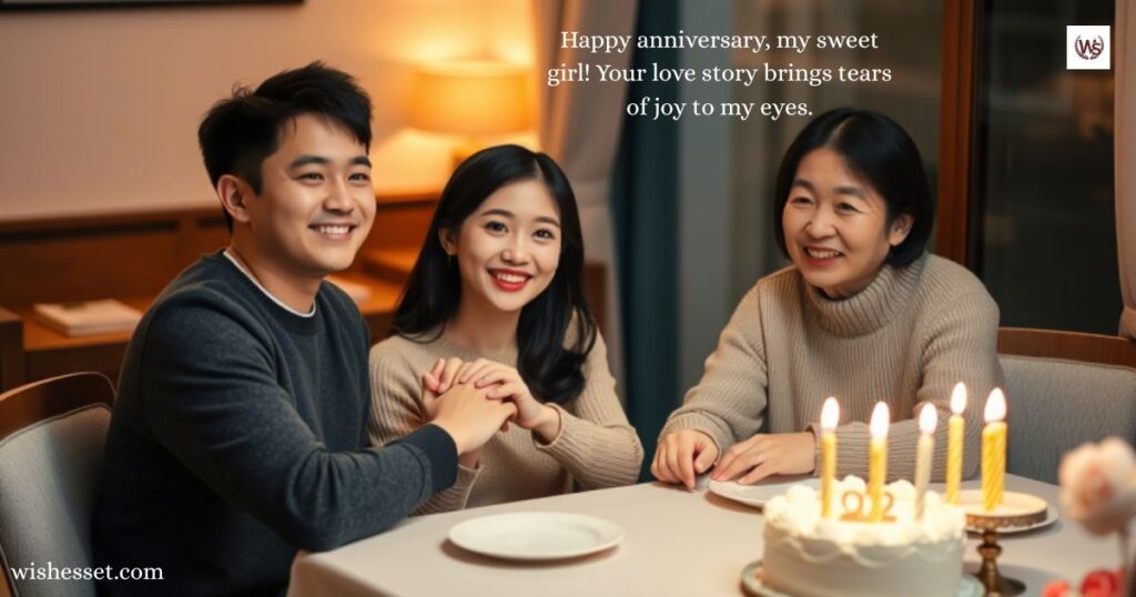 Daughter's Wedding Anniversary Wishes from Mother