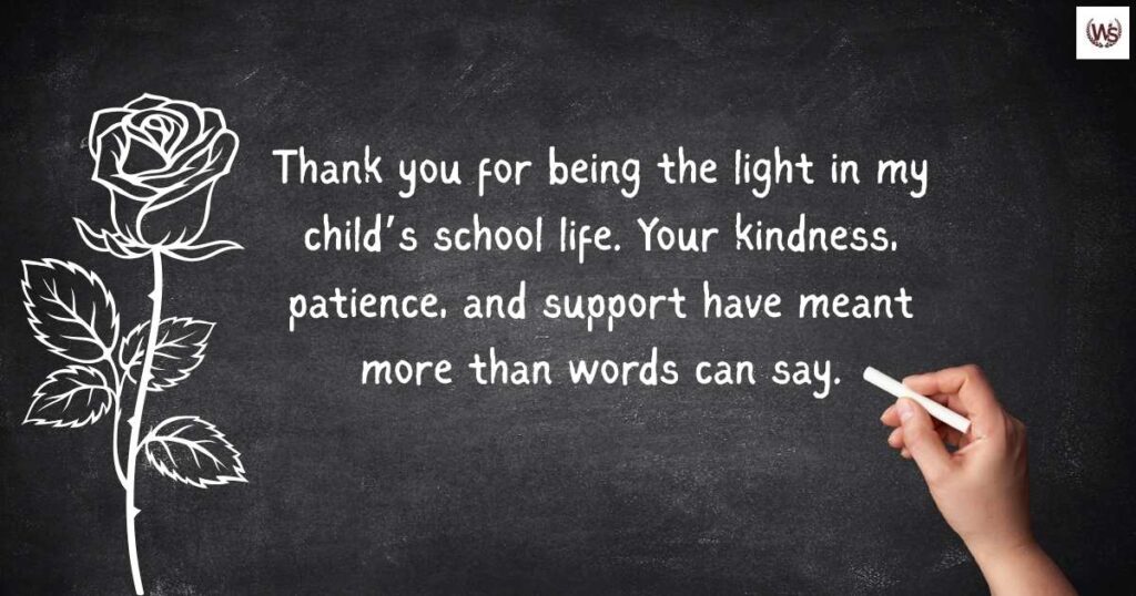 Heartfelt Thank You Teacher Message from Parent