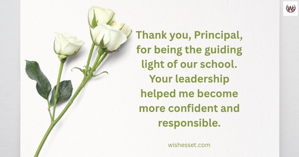 Thank you Letter to the Principal from Student for Support