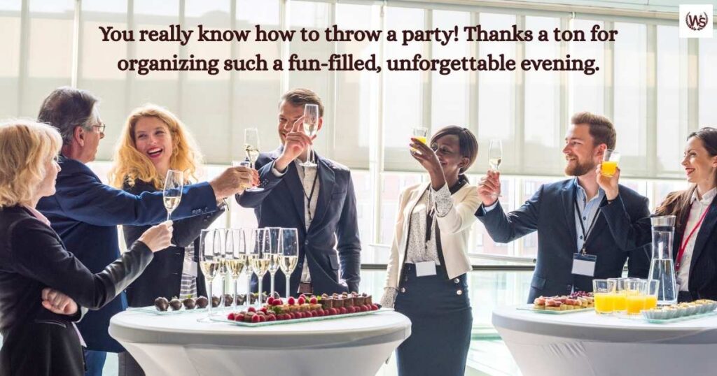 Thank You Message For Party Organizers
