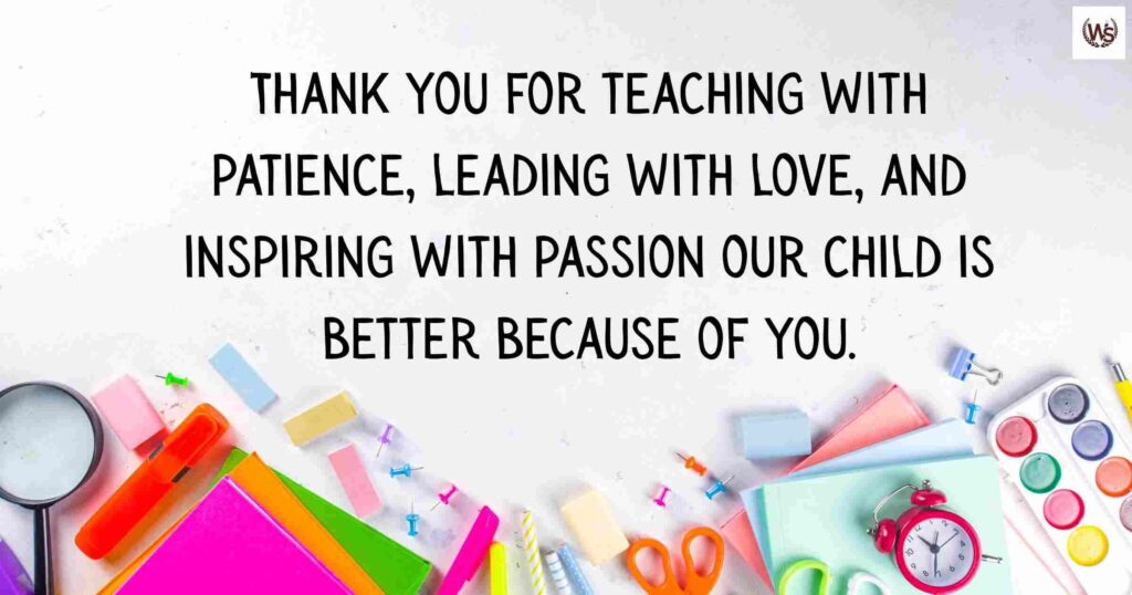 Thank You Messages For Teachers From Parents