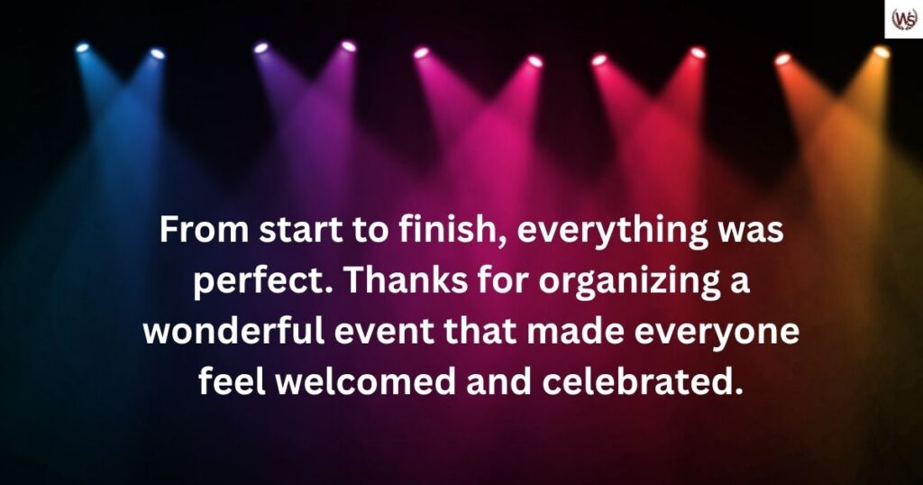 Thanks for Organizing a Wonderful Event Messages